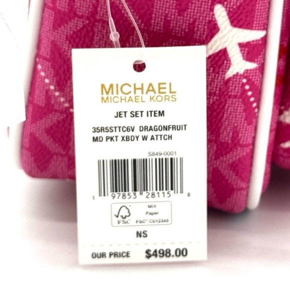 Michael Kors Jet Set Signature Logo Crossbody Bag w Case for Apple AirPods Pro - Picture 12 of 12